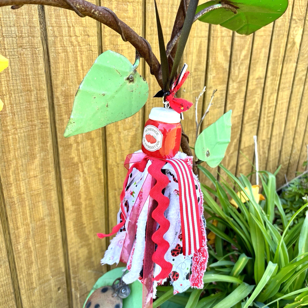 Handmade Jam Jar Salt Shaker Tassel Ornament Boho Cottagecore Farmhouse Gift